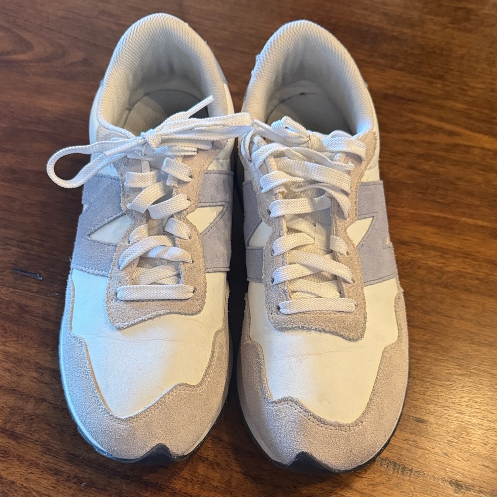 New Balance Women’s 237 V1 White and Light Blue Sneakers